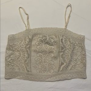 American Eagle Cream Color Cropped Tank